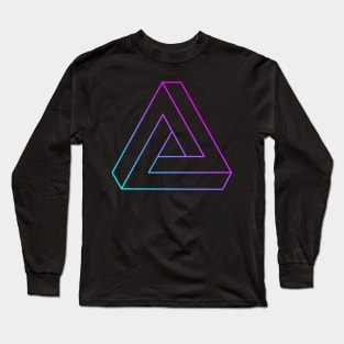 Impossible triangle with cyan to magenta gradient edge Long Sleeve T-Shirt